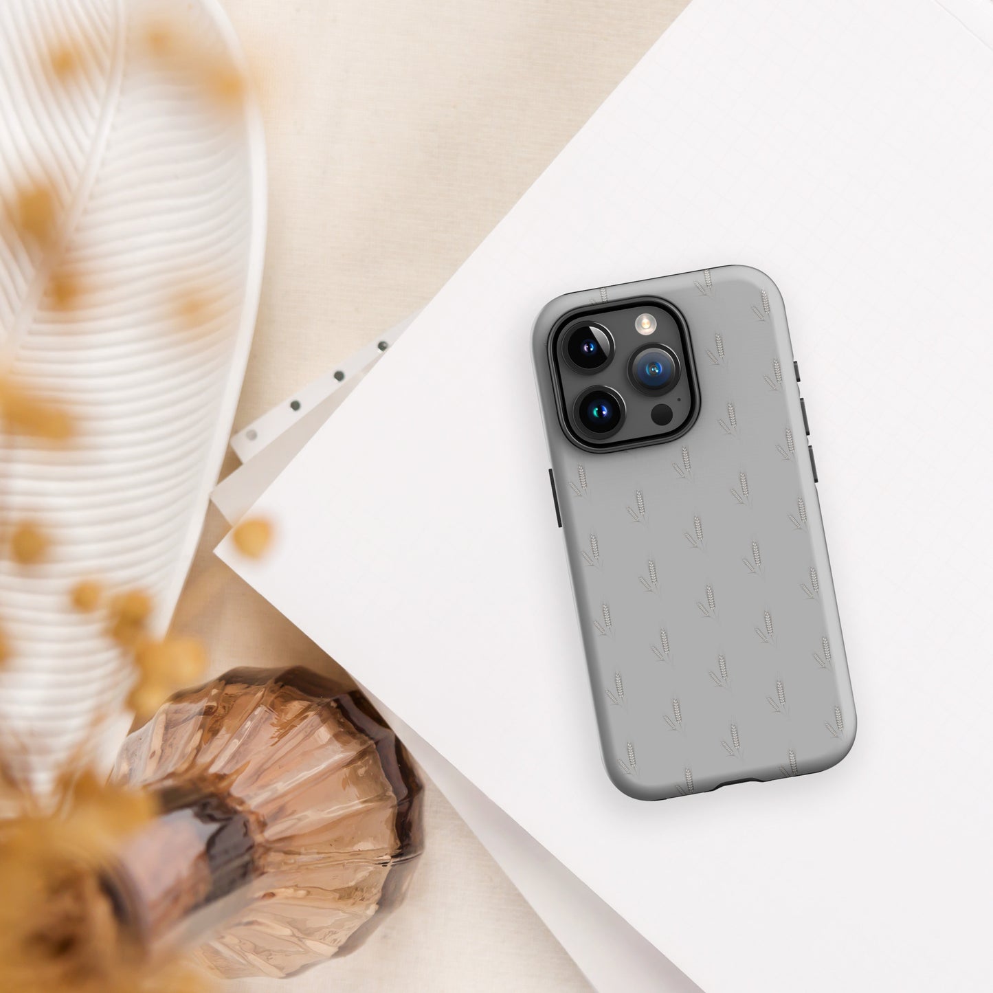 Grano Pattern Tough Case for iPhone® - Grey-17