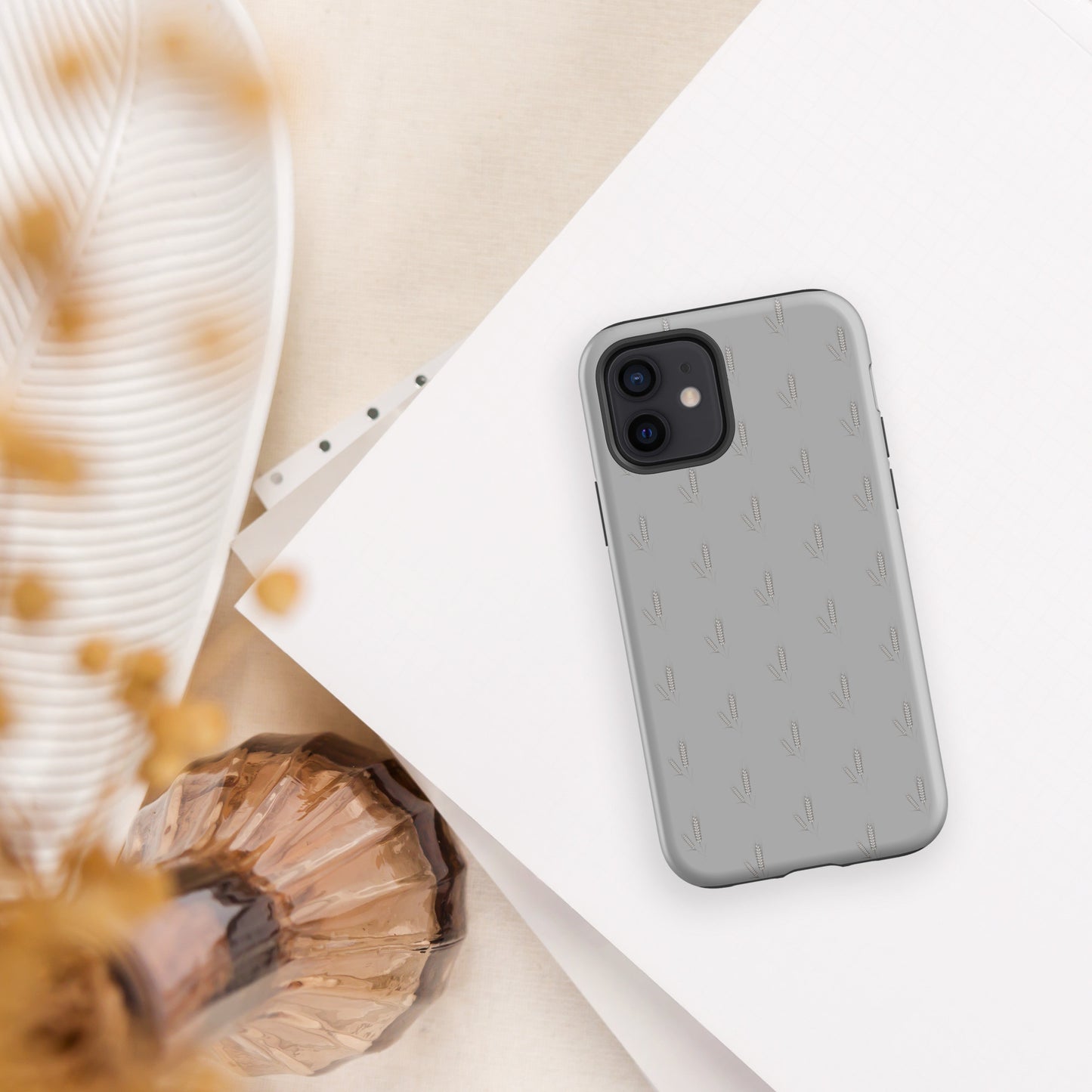 Grano Pattern Tough Case for iPhone® - Grey-4