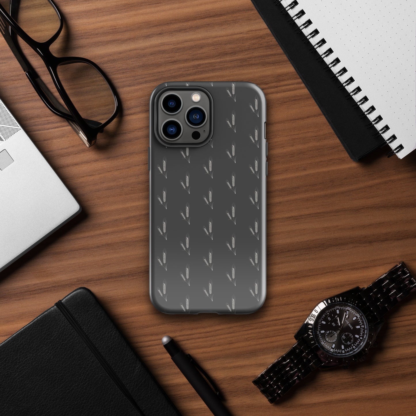 Grano Pattern Tough Case for iPhone® - Dark Grey-10