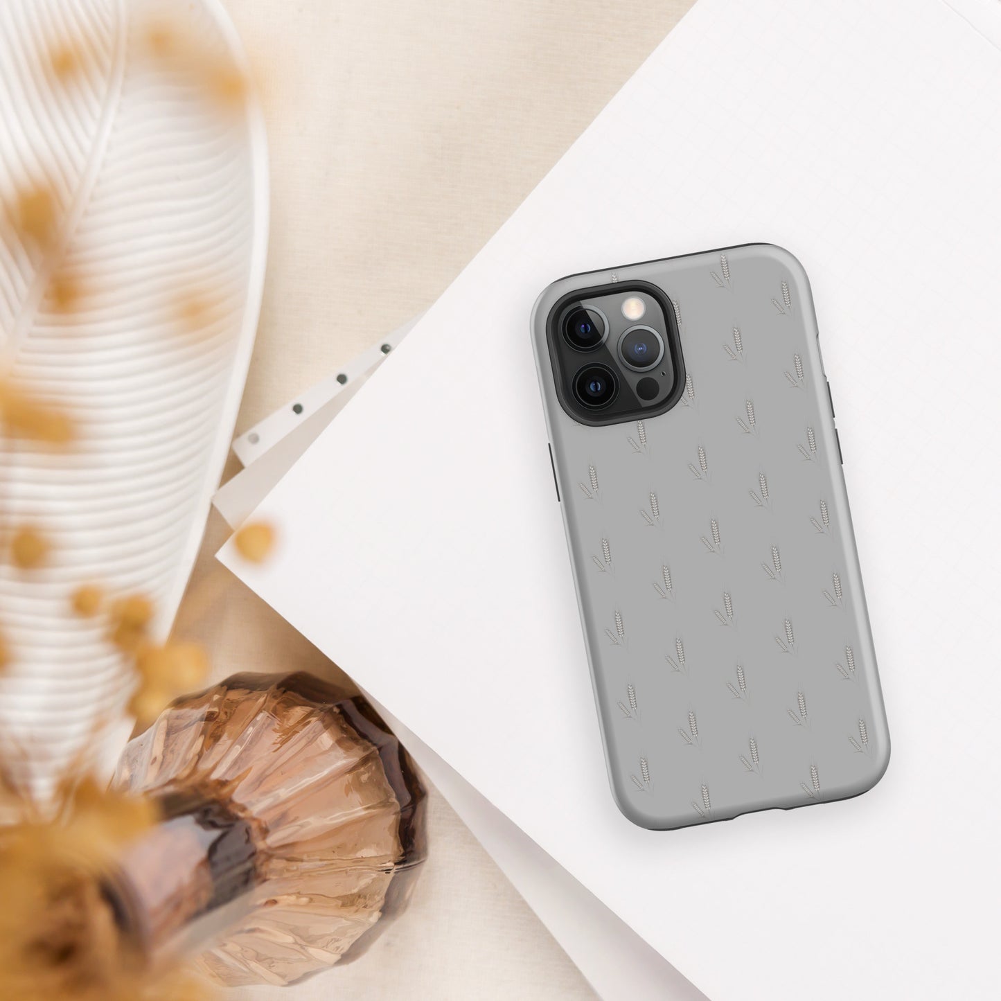 Grano Pattern Tough Case for iPhone® - Grey-6