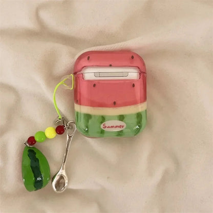 Summer Semi-transparent Cute Watermelon For Apple Airpods4 Airpods3 Airpods 2 1 Pro 2 Earbuds Protective Case Wireless Bluetooth