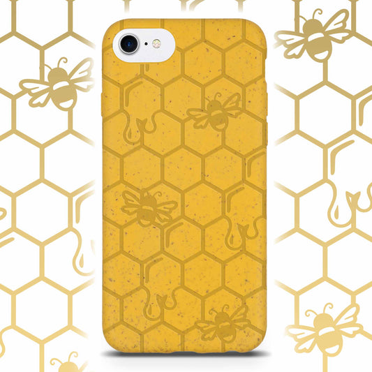 Honey Bee -  Biodegradable Phone Case - Yellow, Orange and Black-0